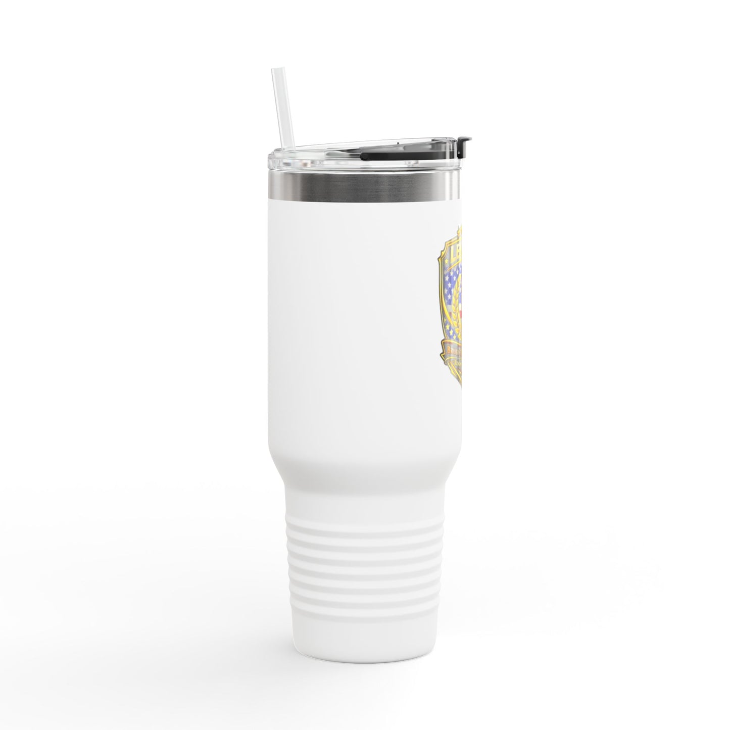 Legacy5 Shield 40oz Insulated Travel Mug — Patriotic Torch Emblem