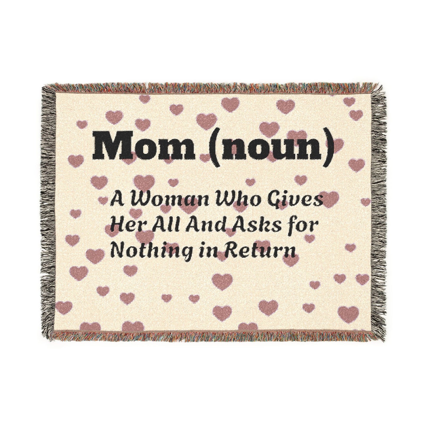 Mom (noun)- Woven Blanket – Heartfelt Floral Tribute Throw for Mother’s Day & Gifts