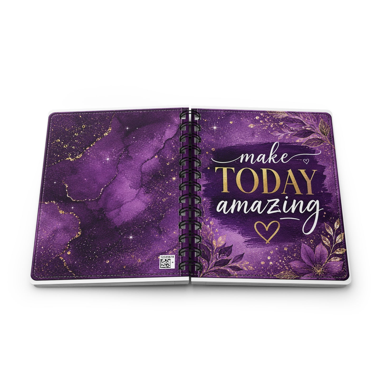Make Today Amazing Spiral Journal — Inspirational Purple Floral Notebook