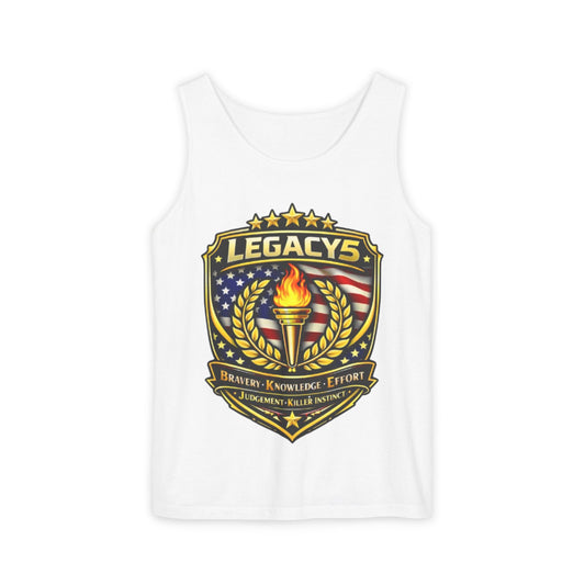 Legacy Shield Tank Top â€” American Flag Torch Emblem