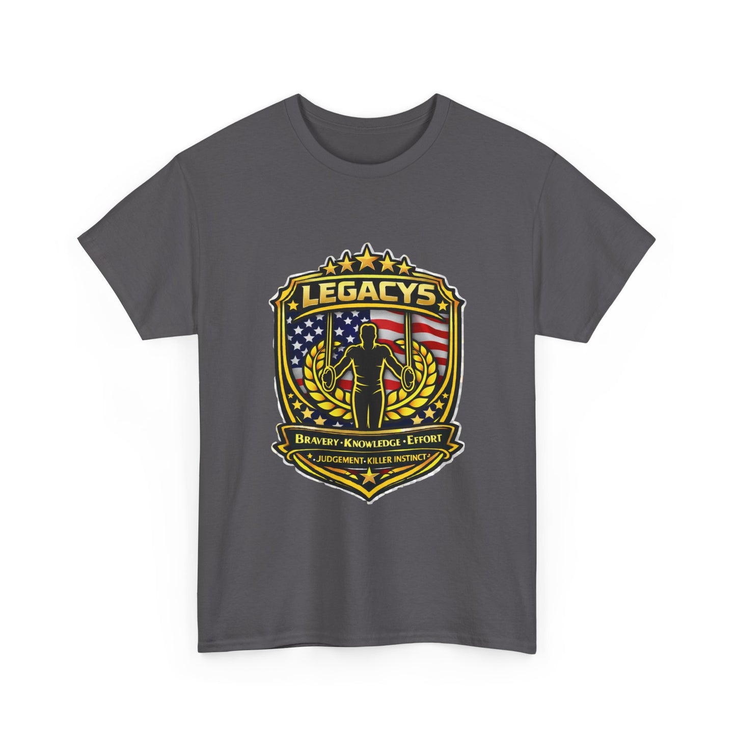 Gymnastics - Male Silhouette Legacy Shield T-Shirt
