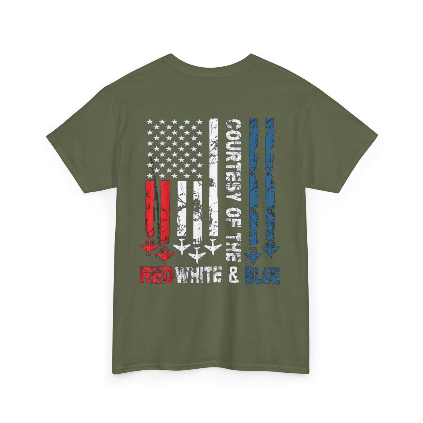 Courtesy of the Red White & Blue Military Flag T-shirt
