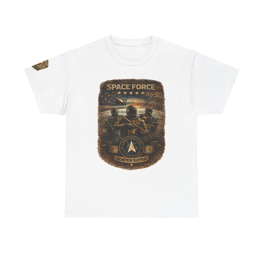 Space Force Vintage Graphic Tee â€” 'Space Force' Emblem Astronaut Crew w/ Legacy 5 Brand Crest