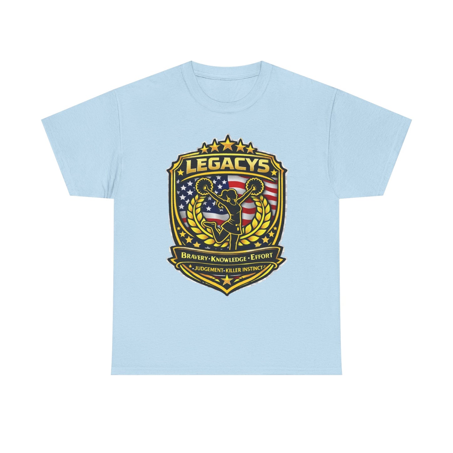 Cheerleading- Female Silhouette Legacy Shield T-Shirt