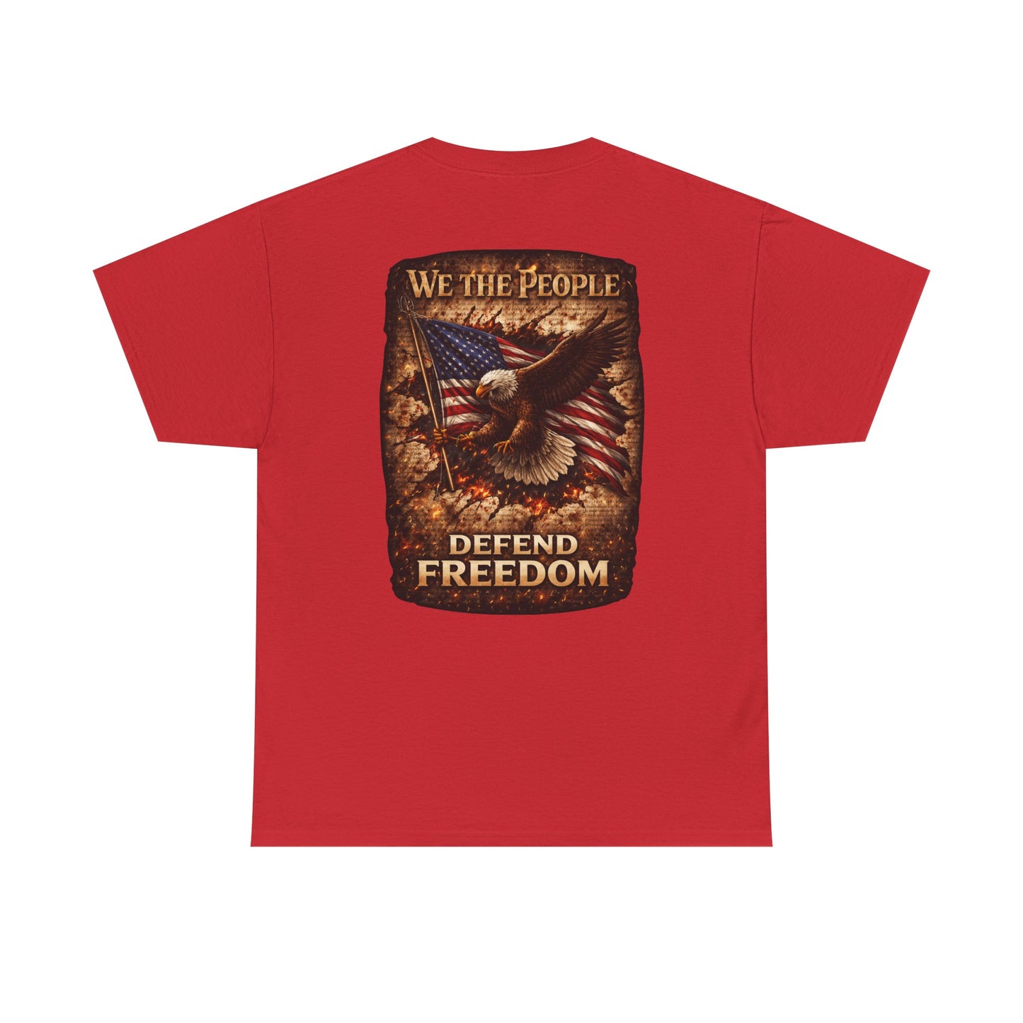 Defend Freedom 'We The People' Eagle American Flag Graphic Tâ€‘Shirt