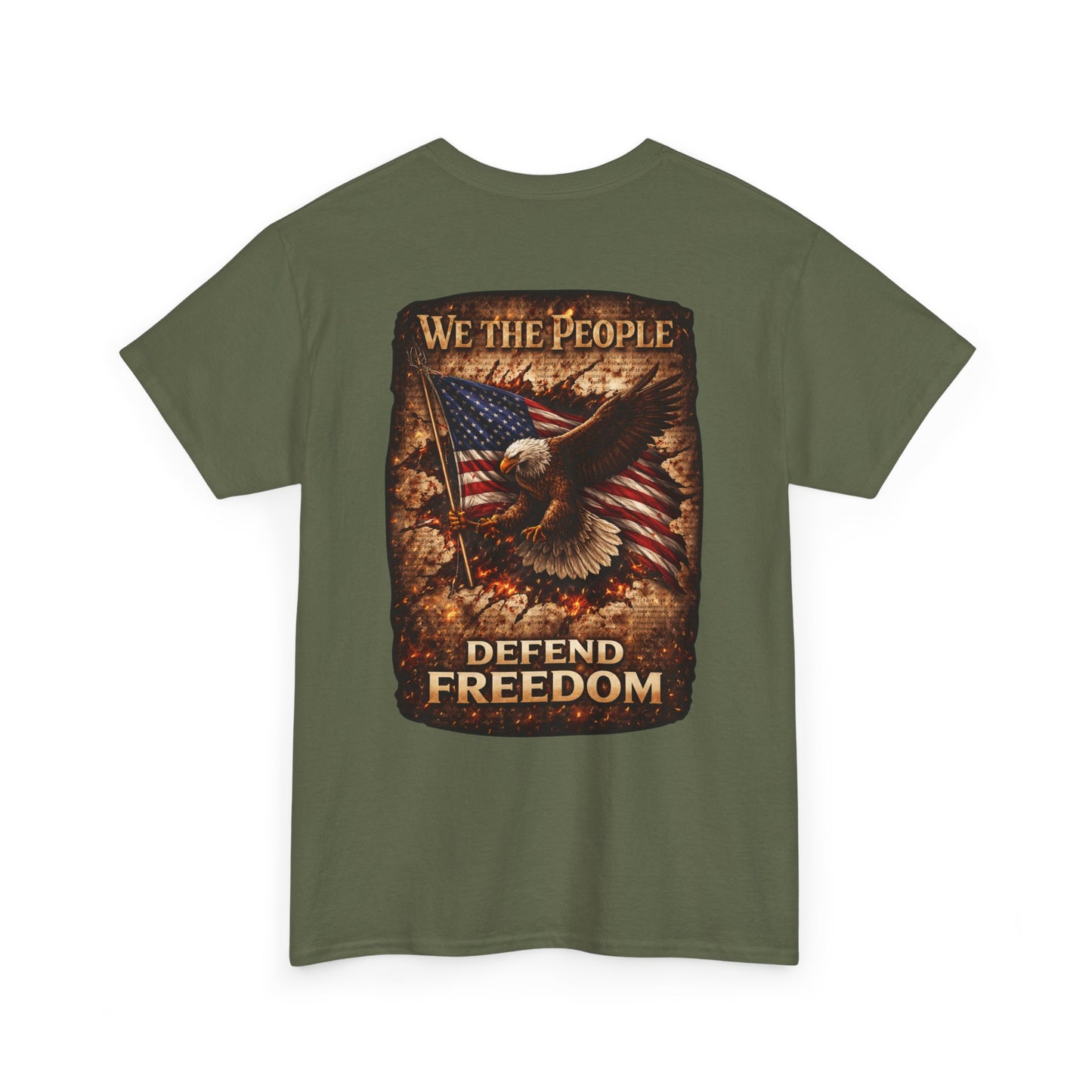 Defend Freedom 'We The People' Eagle American Flag Graphic Tâ€‘Shirt