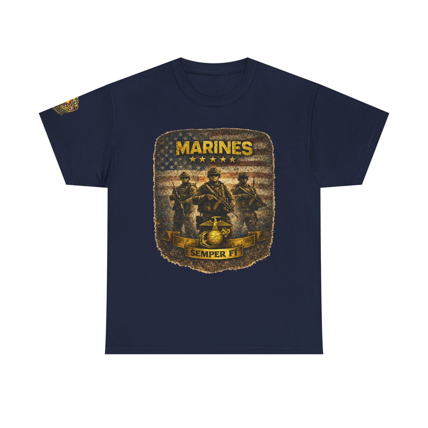 Marines Semper Fi Tâ€‘Shirt â€” Vintage Military Emblem Tee w/ Legacy 5 Brand Crest