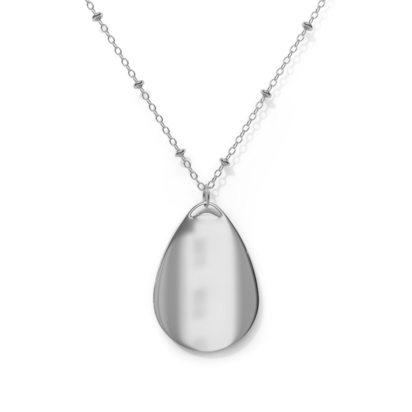 I Love You Oval Necklace — Heart Script Pendant Necklace