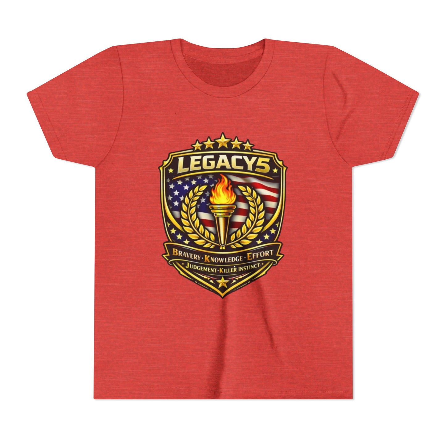 Youth Tee — "Legacys" Patriotic Torch Emblem