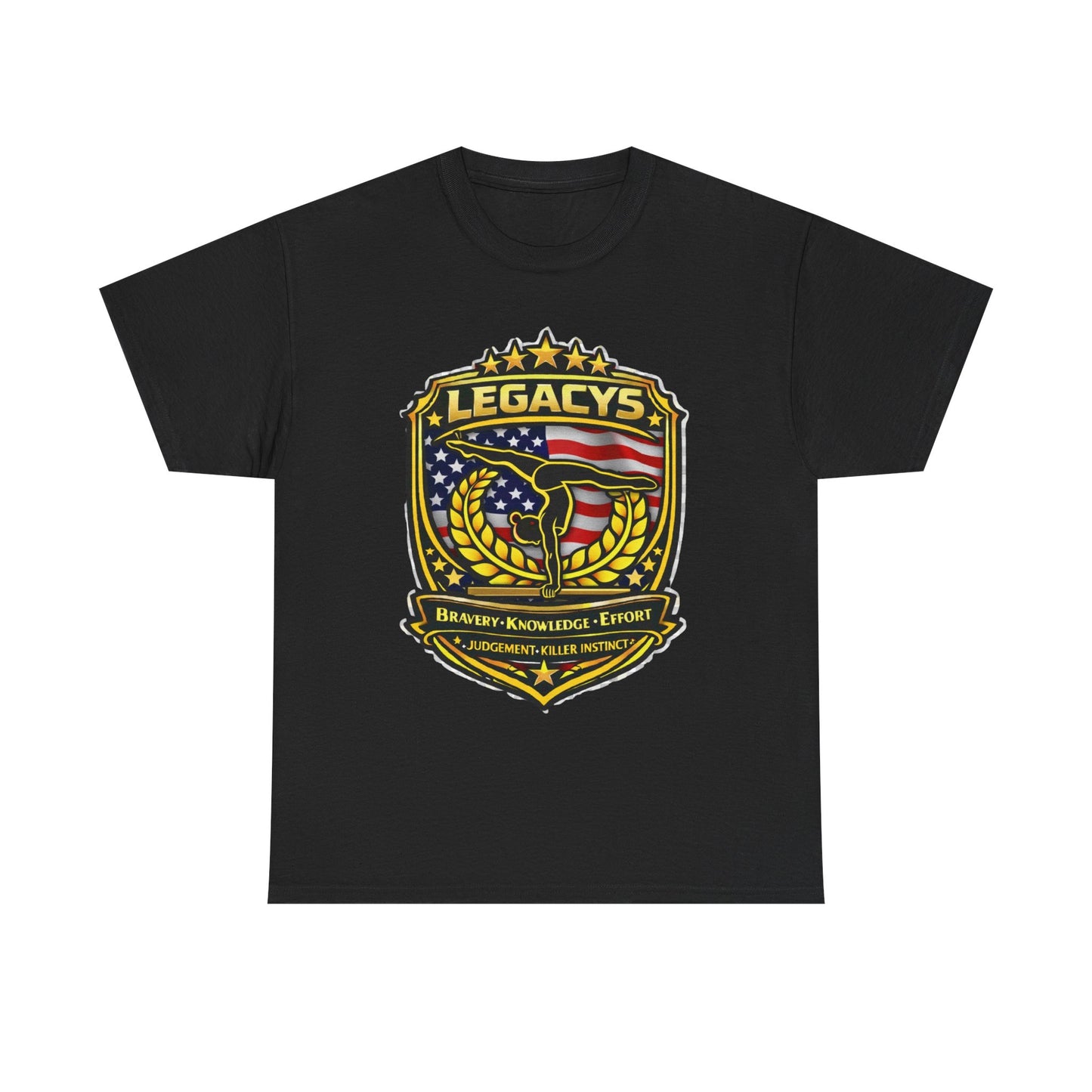 Gymnastics - Female Silhouette Legacy Shield T-Shirt