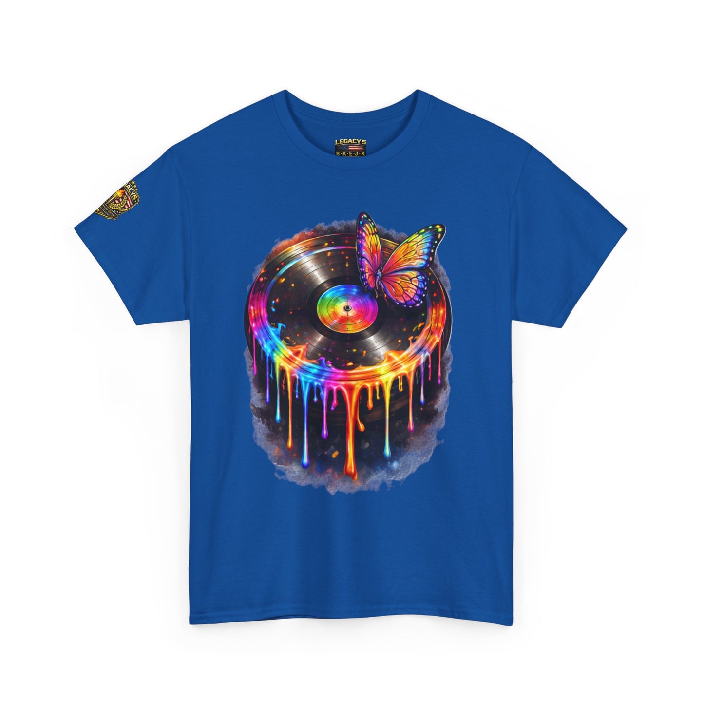 Colorful Dripping Retro Music Vinyl Record Butterfly T-Shirt