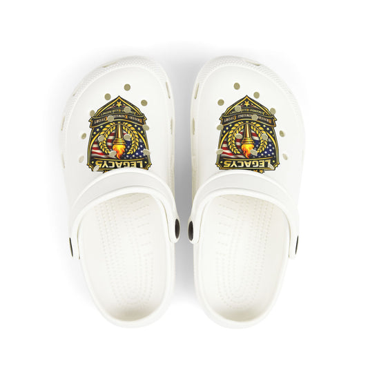 Kids Foam Clogs â€” Patriotic 'Legends' Badge Print