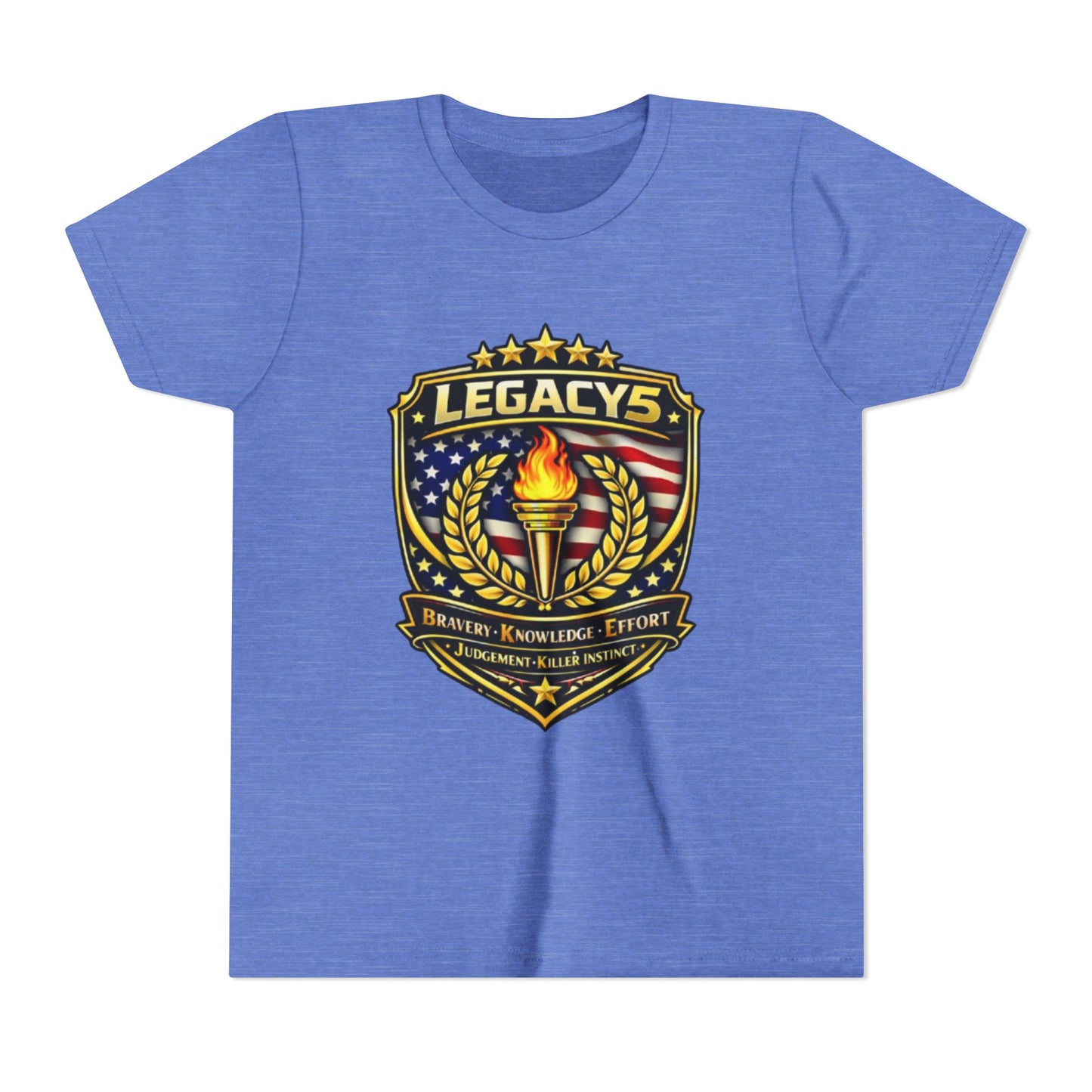 Youth Tee — "Legacys" Patriotic Torch Emblem