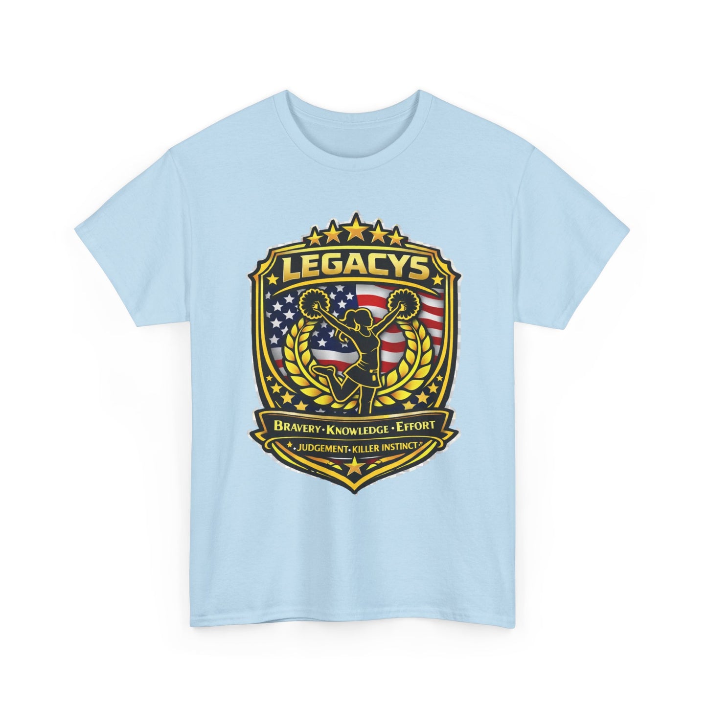 Cheerleading- Female Silhouette Legacy Shield T-Shirt