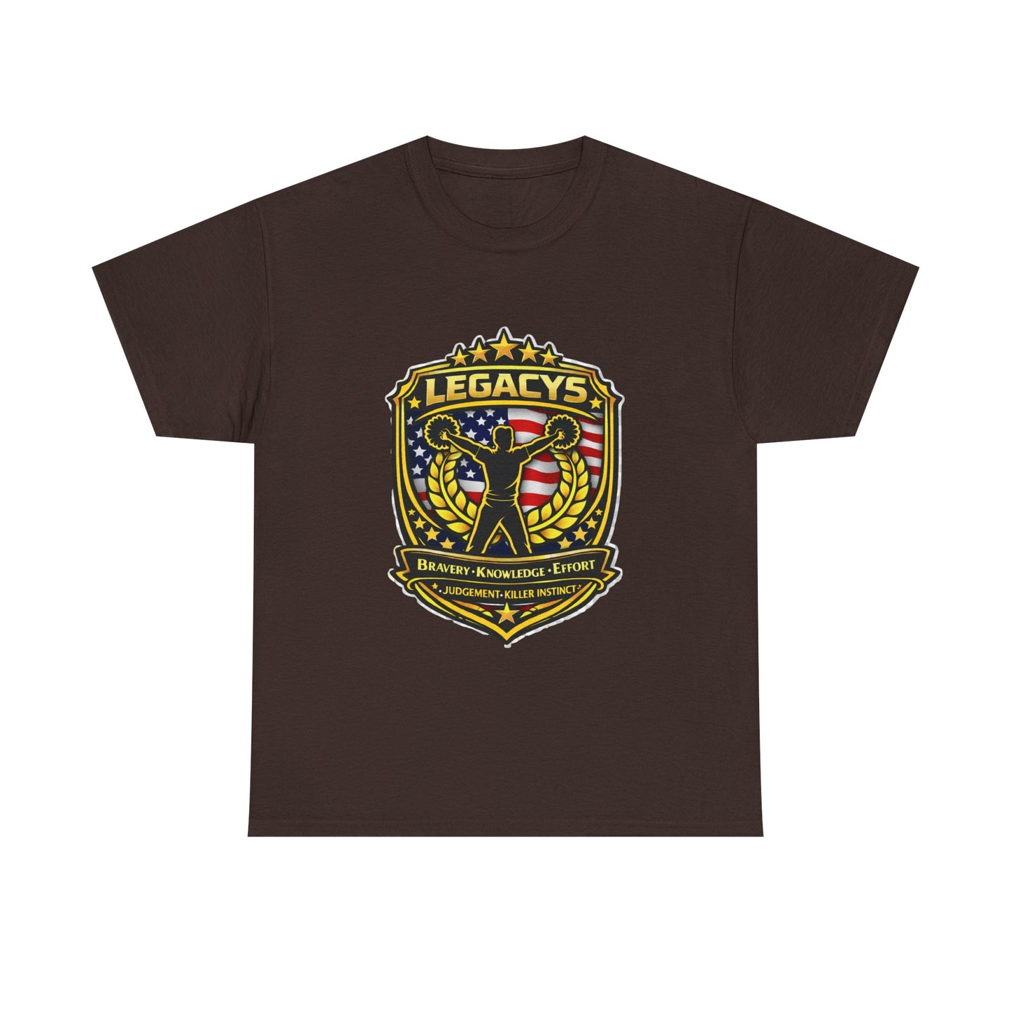Cheerleading - Male Silhouette Legacy Shield T-Shirt