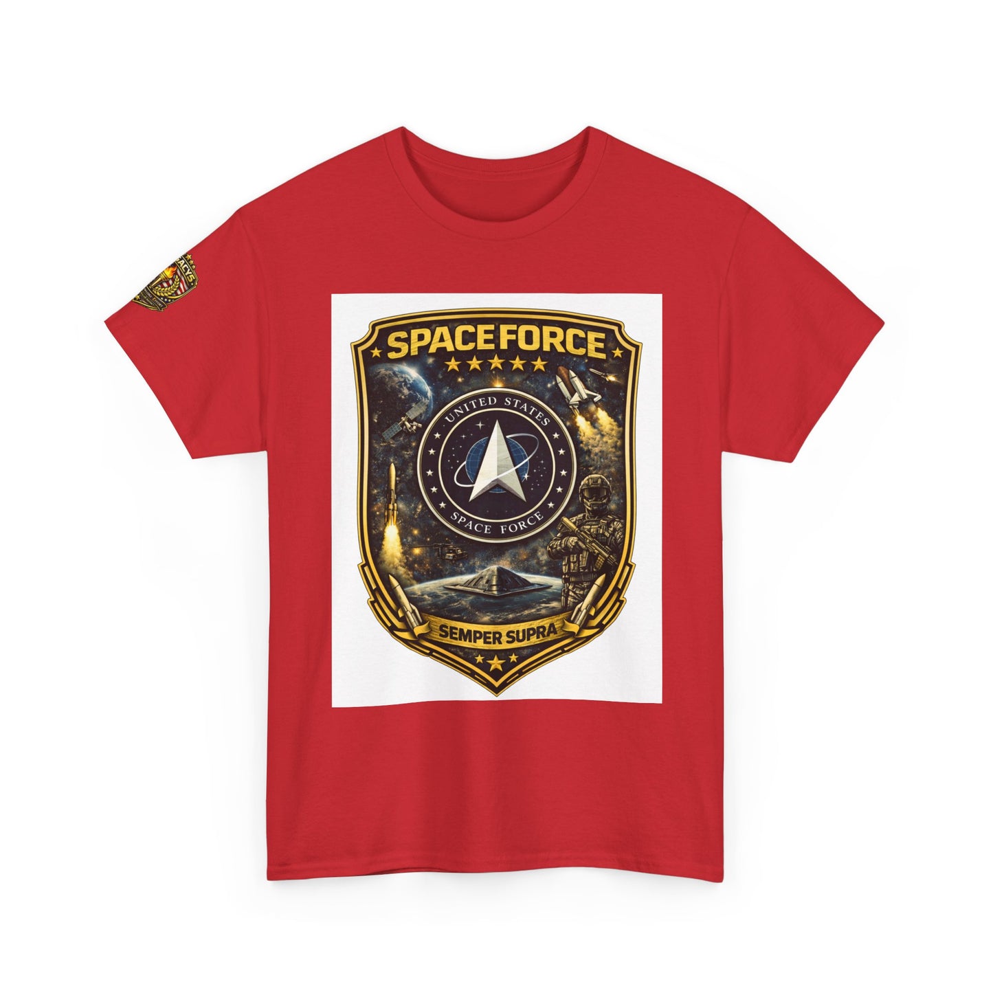 Space Force Shield T-Shirt â€” 'Spaceforce' Emblem w/ Legacy 5 Brand Crest