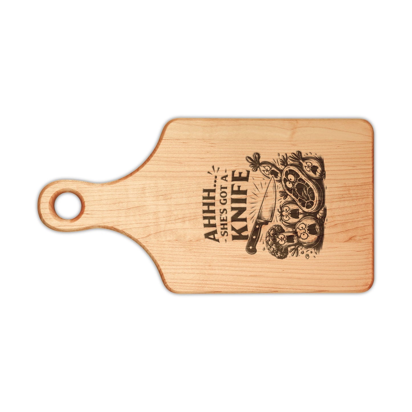 "Ahhh, That's My Knife" Wooden Cutting Board