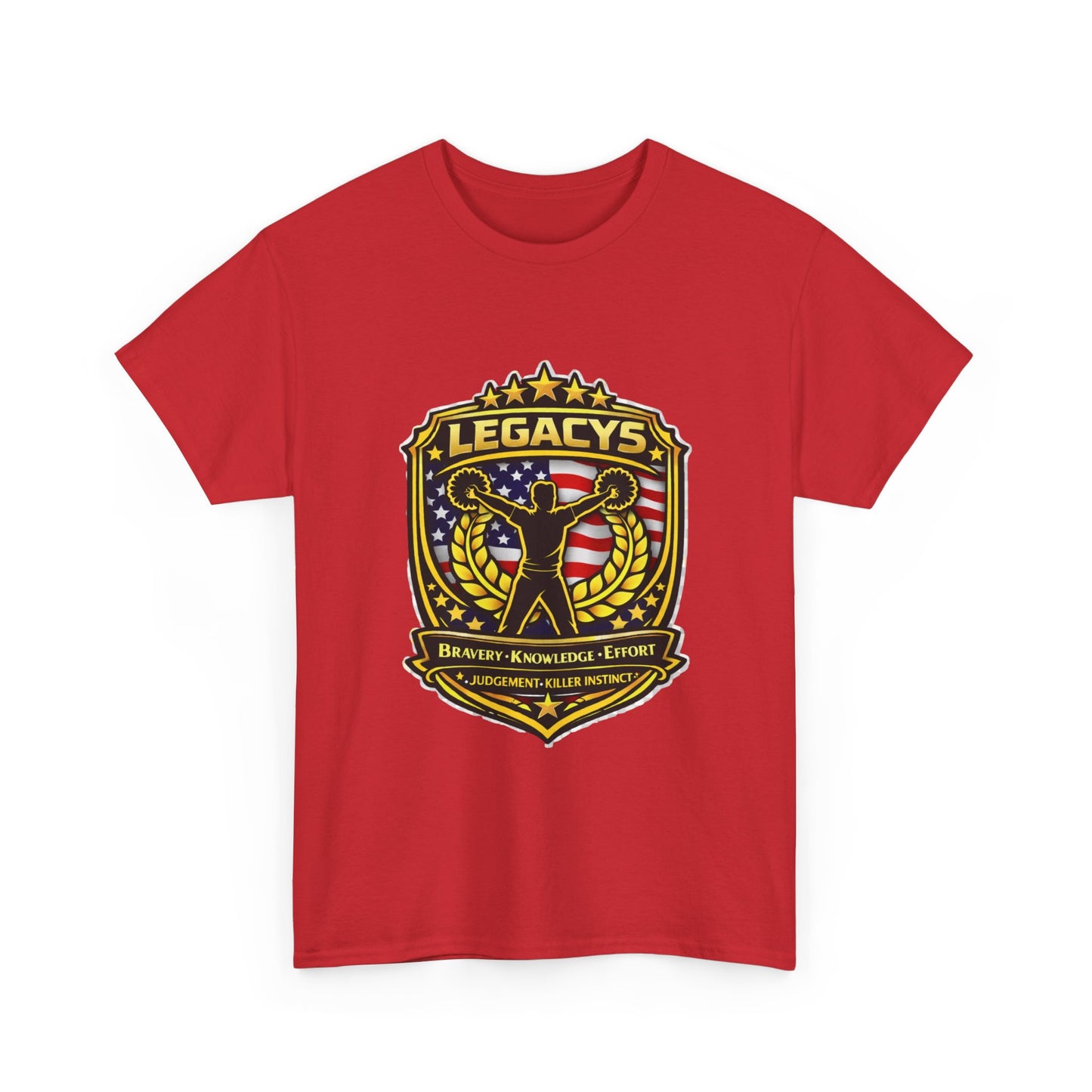 Cheerleading - Male Silhouette Legacy Shield T-Shirt