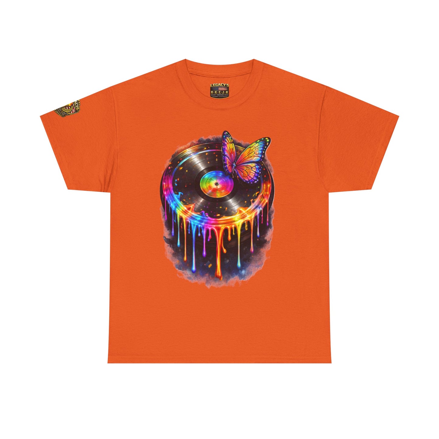 Colorful Dripping Retro Music Vinyl Record Butterfly T-Shirt