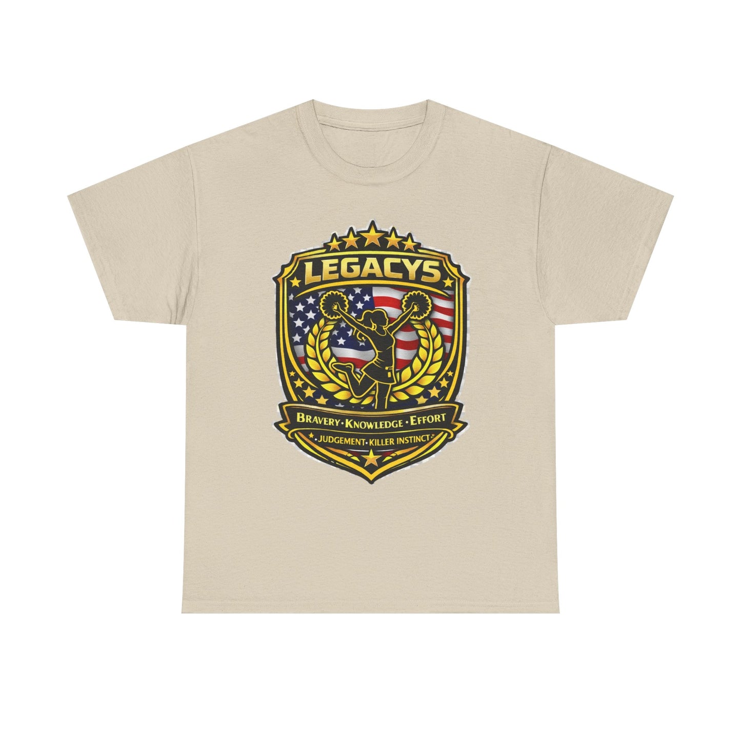 Cheerleading- Female Silhouette Legacy Shield T-Shirt