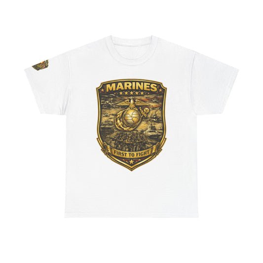 Marines 'First to Fight' Emblem T-Shirt w/ Legacy 5 Brand Crest
