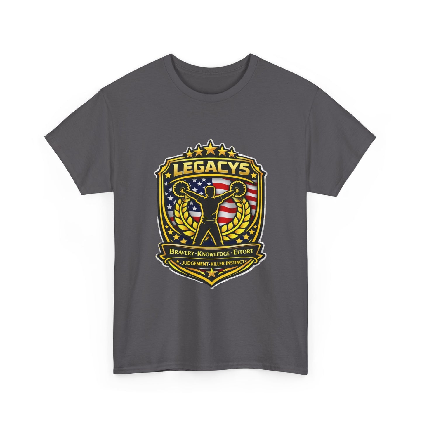 Cheerleading - Male Silhouette Legacy Shield T-Shirt