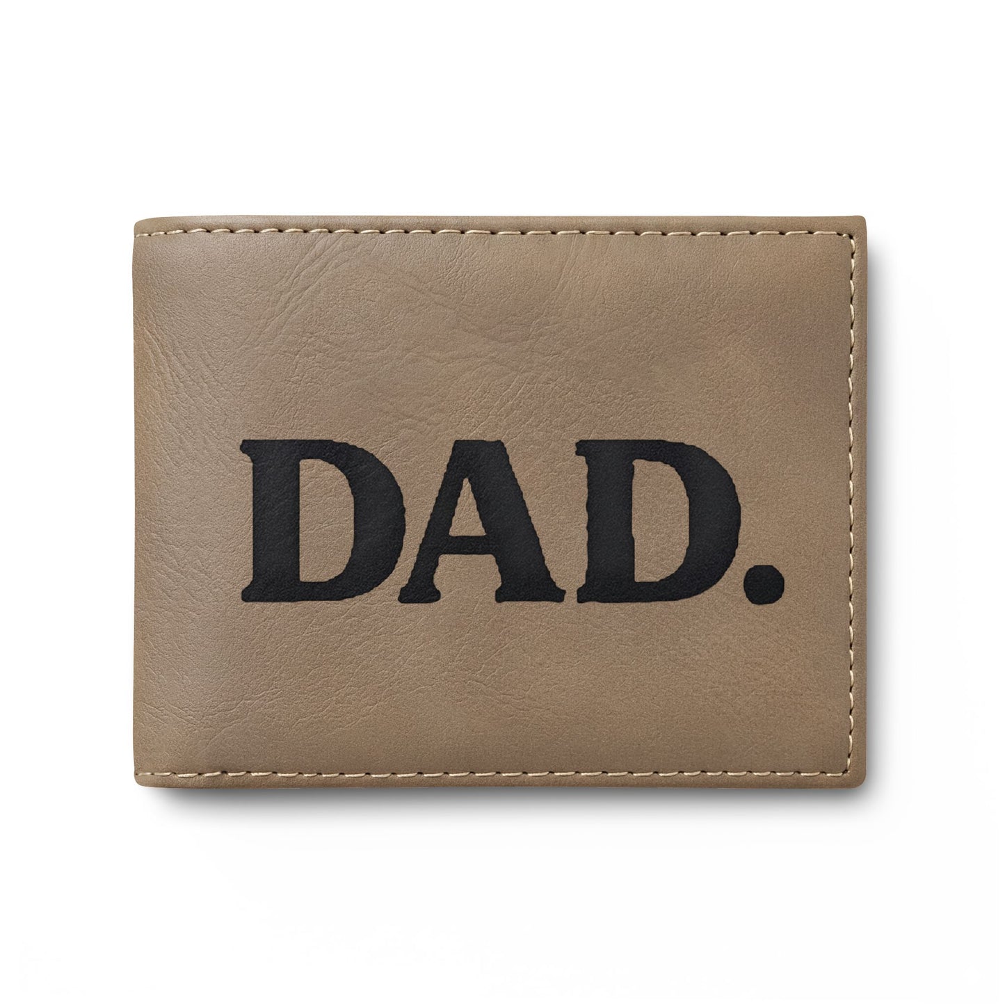 DAD. Embroidered Bi-Fold Wallet — Slim Leather Flip Wallet for Fathers, Father’s Day Gift