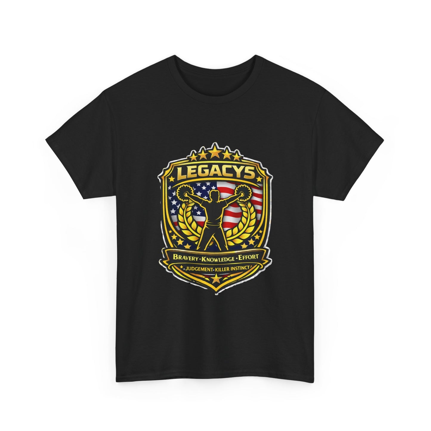 Cheerleading - Male Silhouette Legacy Shield T-Shirt