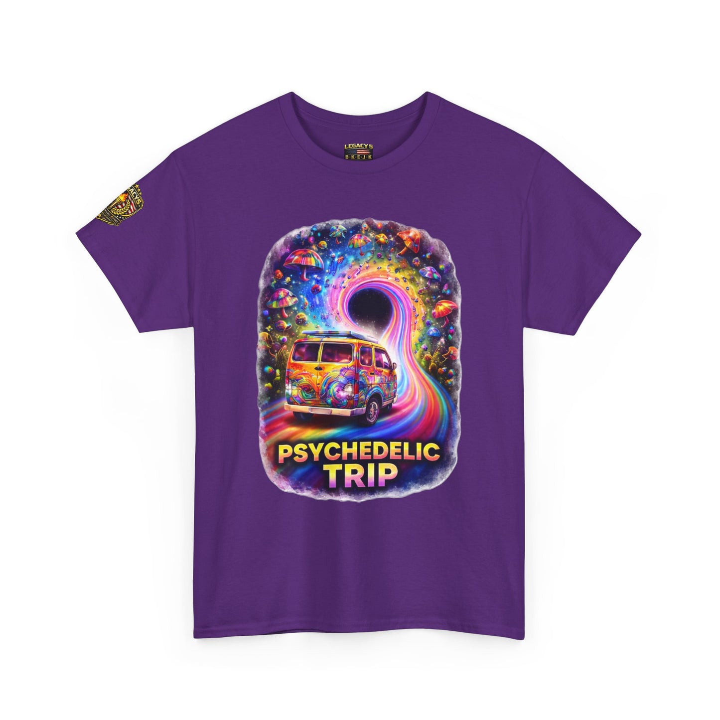 Retro VW Van Cosmic Psychedelic Road Trip T-Shirt