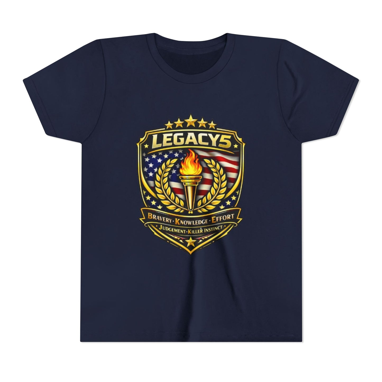 Youth Tee — "Legacys" Patriotic Torch Emblem
