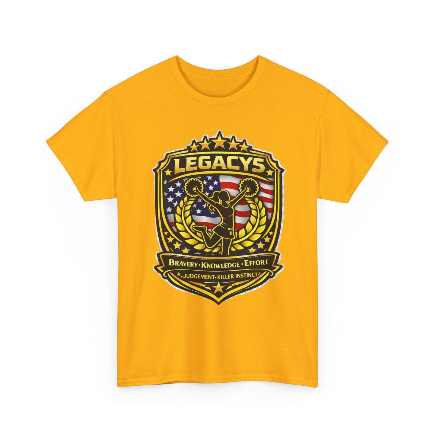 Cheerleading- Female Silhouette Legacy Shield T-Shirt