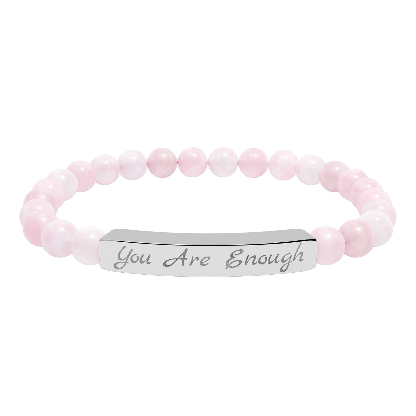 Engraved 'You Are Enough' Natural Stone Stretch Bracelet