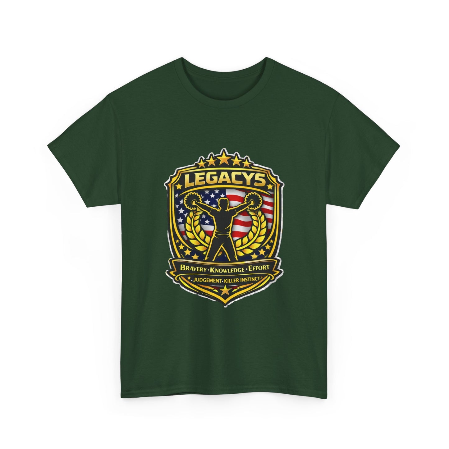 Cheerleading - Male Silhouette Legacy Shield T-Shirt