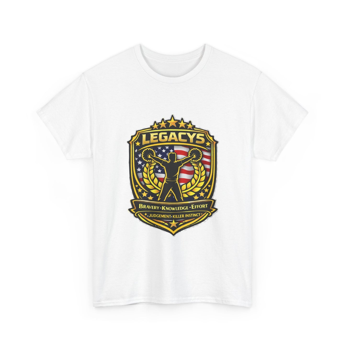 Cheerleading - Male Silhouette Legacy Shield T-Shirt