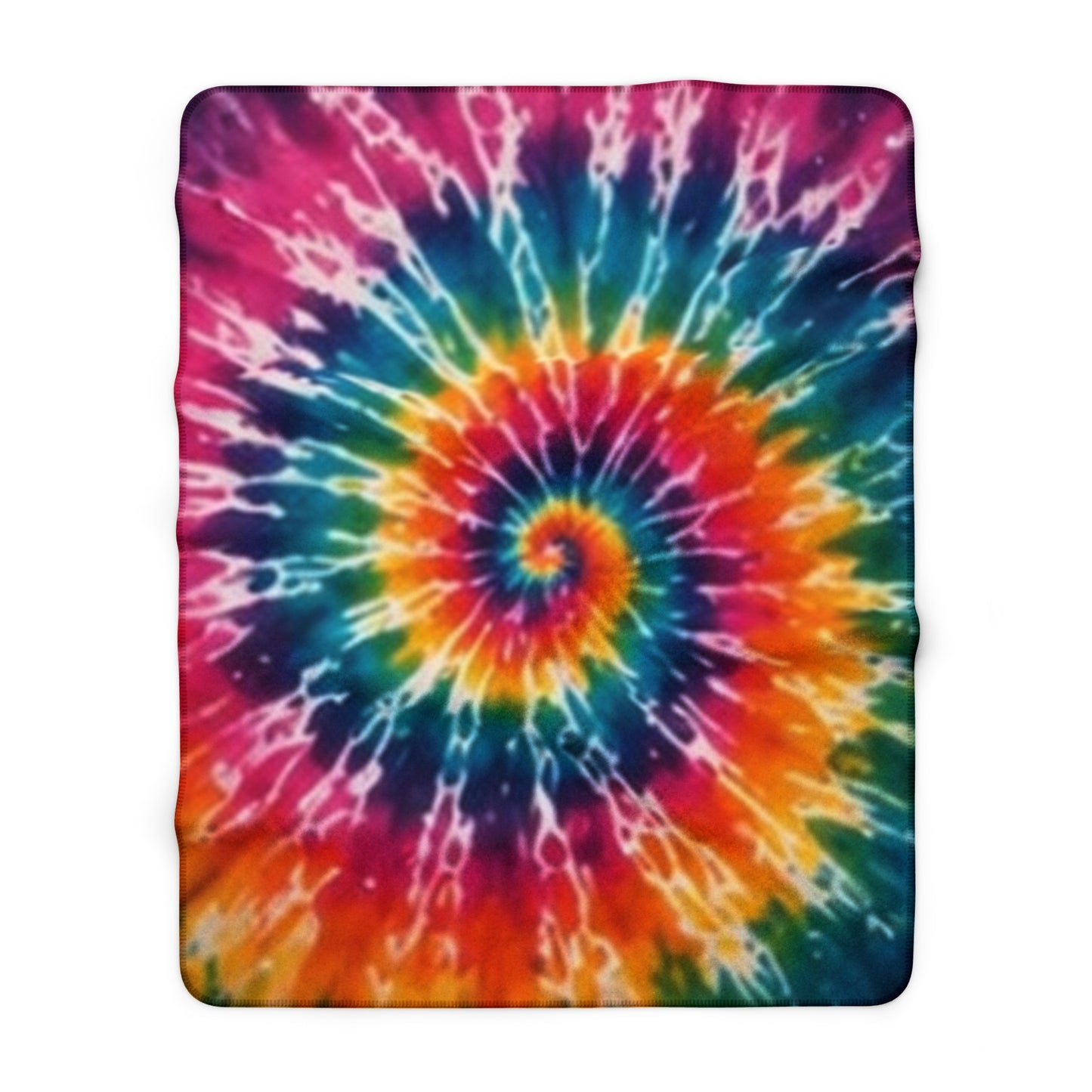Tie-Dye Spiral Sherpa Blanket — Colorful Cozy Fleece Throw