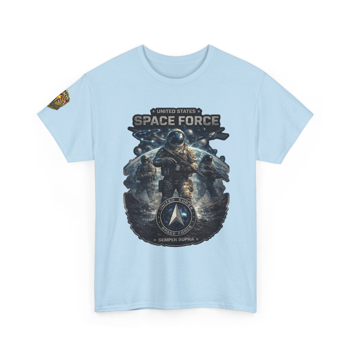 Space Force Graphic Tee â€” Astronaut Troopers Military Space Design w/ Legacy 5 Brand Crest