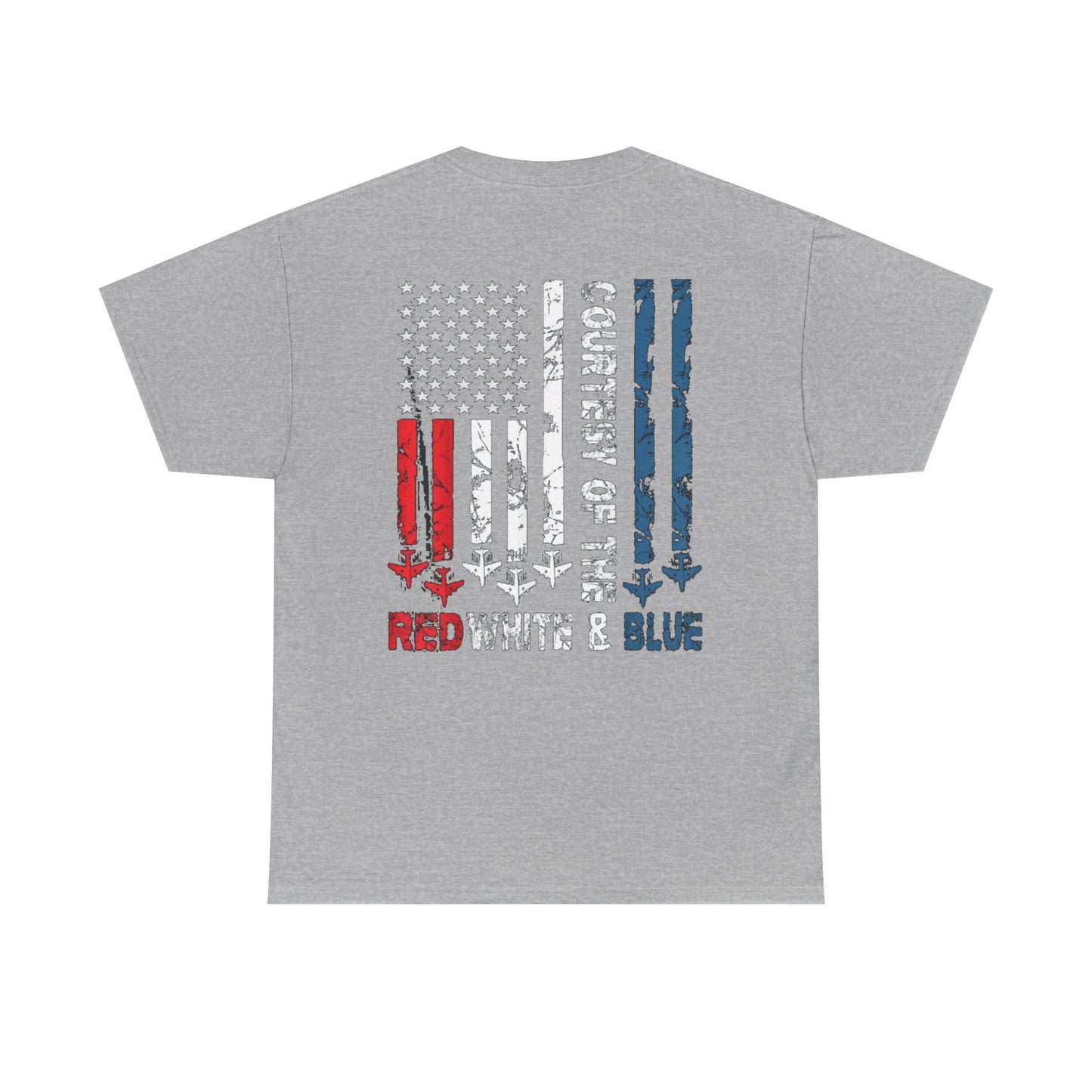 Courtesy of the Red White & Blue Military Flag T-shirt