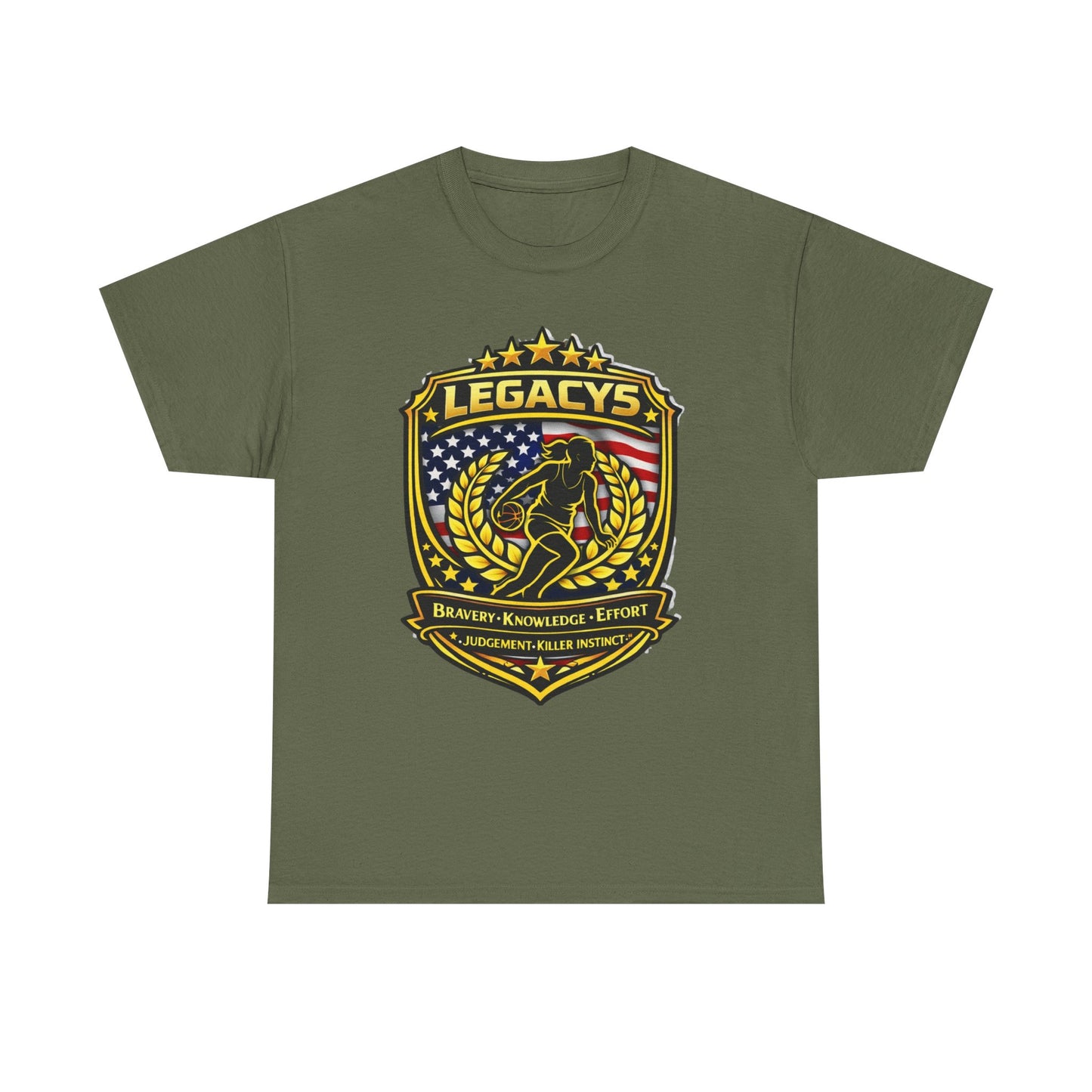 Basketball- Female Silhouette Legacy Shield T-Shirt