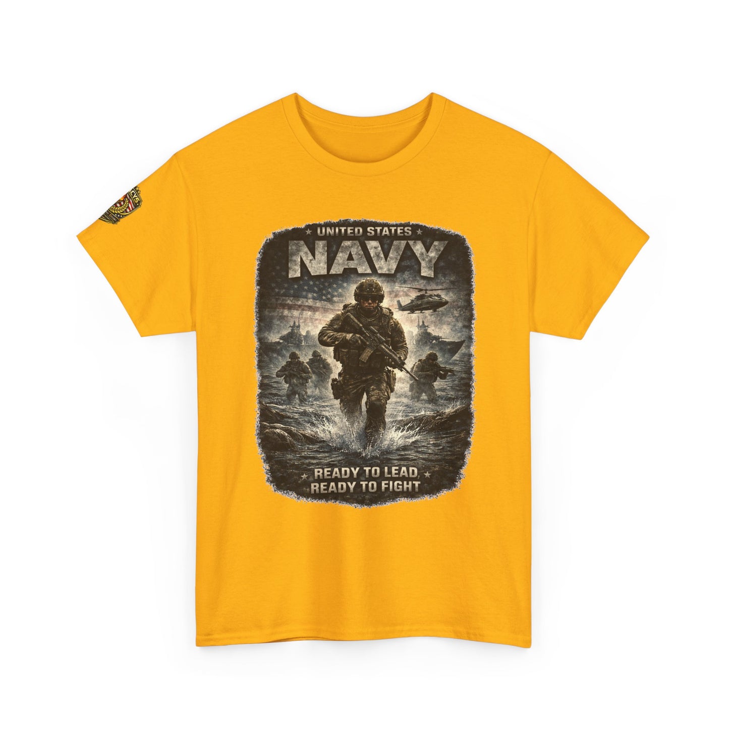Navy  T-Shirt - "Ready to Learn, Ready to Fight" Military w/ Legacy 5 Brand Crest