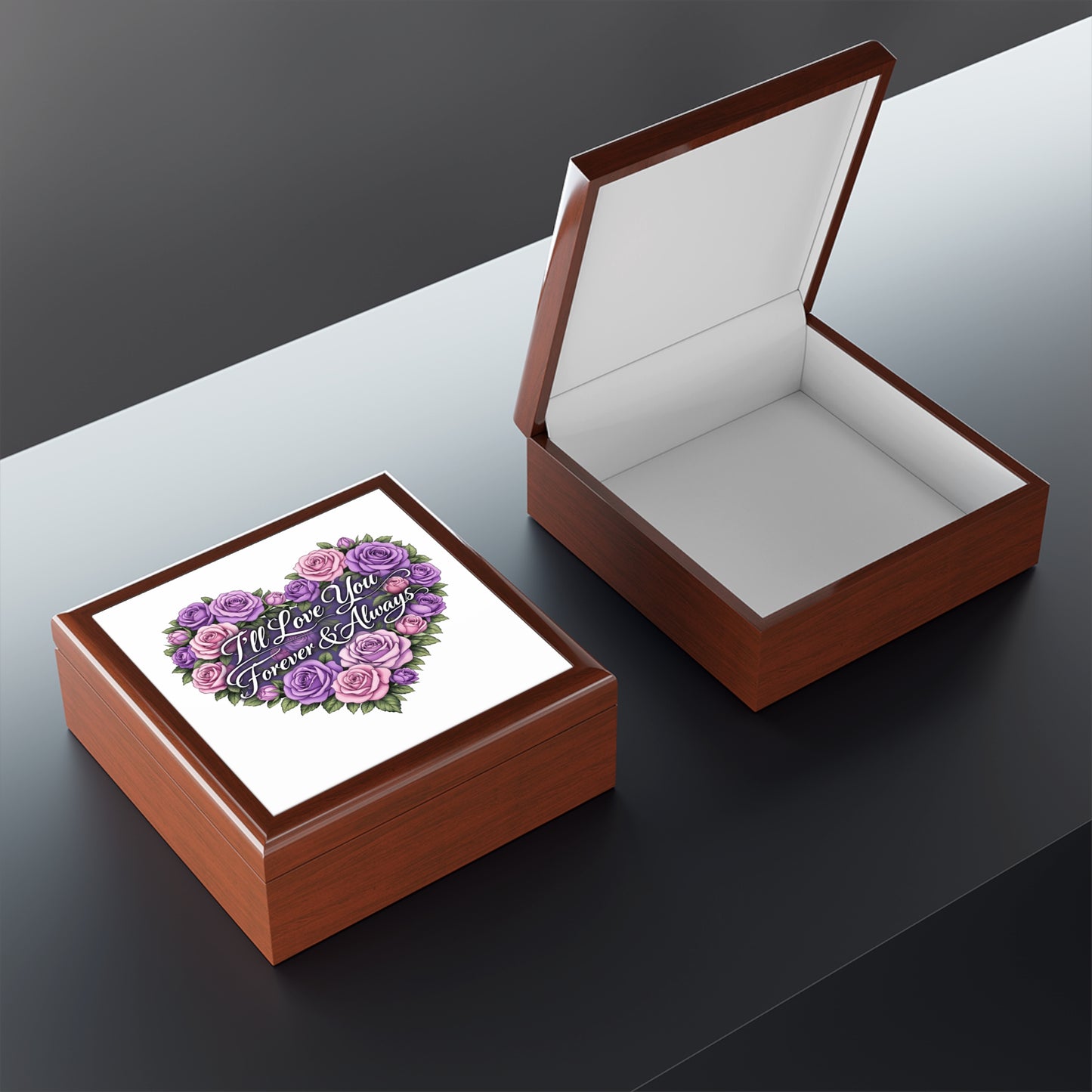 Jewelry Box — "I'll Love You Forever & Always" Floral Heart Keepsake