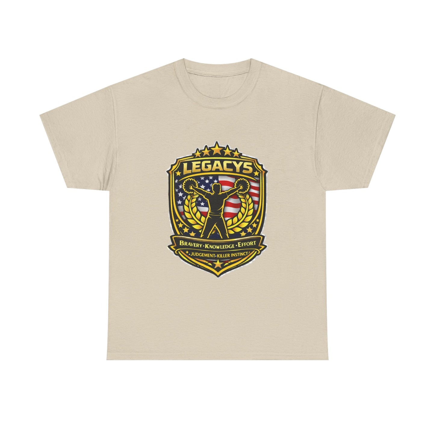 Cheerleading - Male Silhouette Legacy Shield T-Shirt