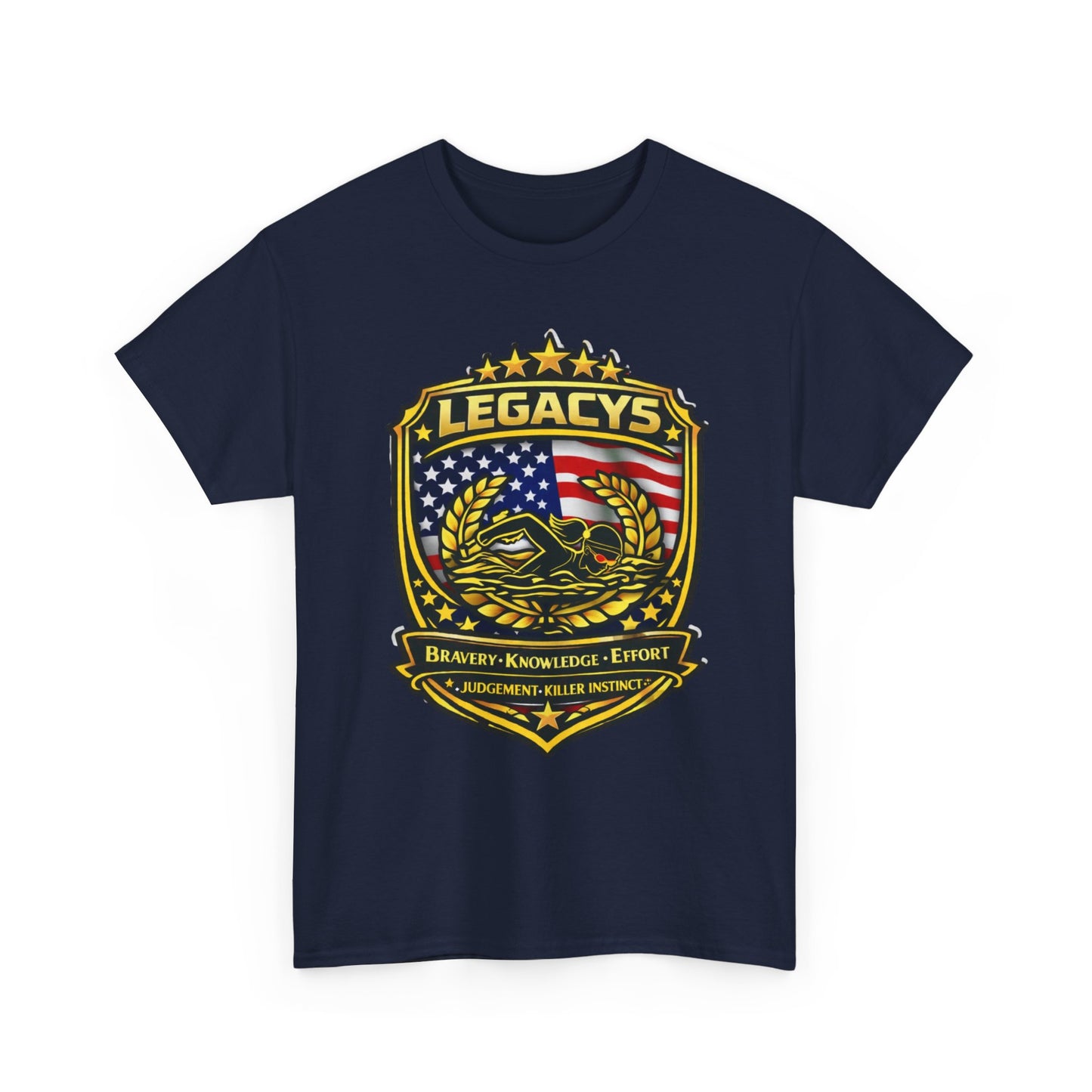 Swimming - Female Silhouette Legacy Shield T-Shirt