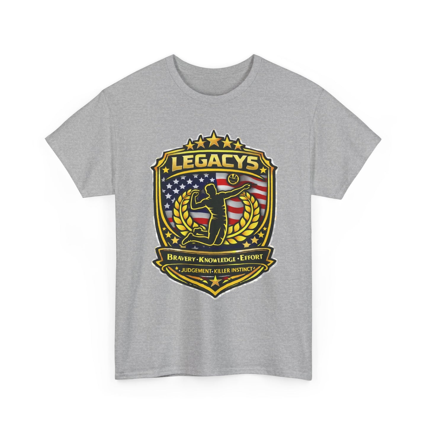 Volleyball - Male Silhouette Legacy Shield T-Shirt