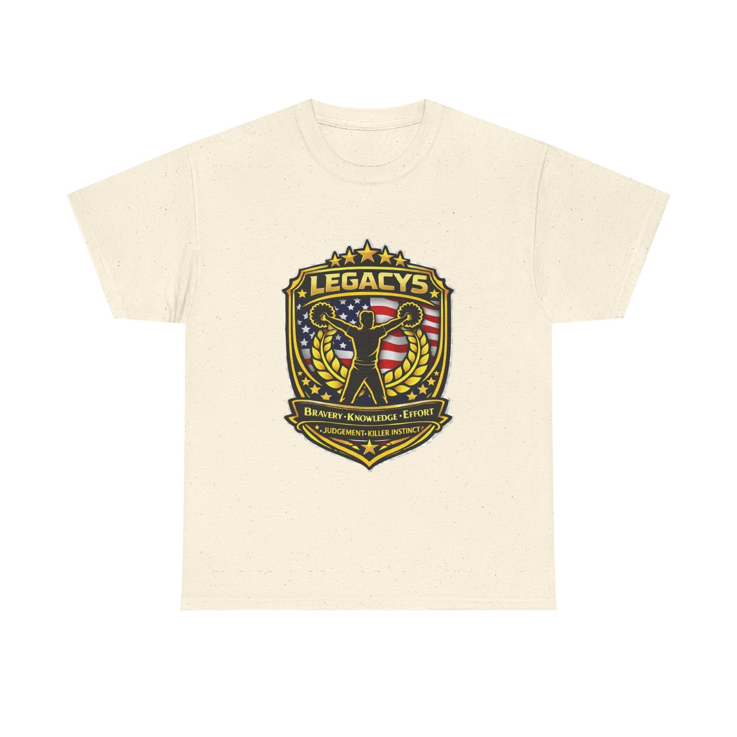 Cheerleading - Male Silhouette Legacy Shield T-Shirt