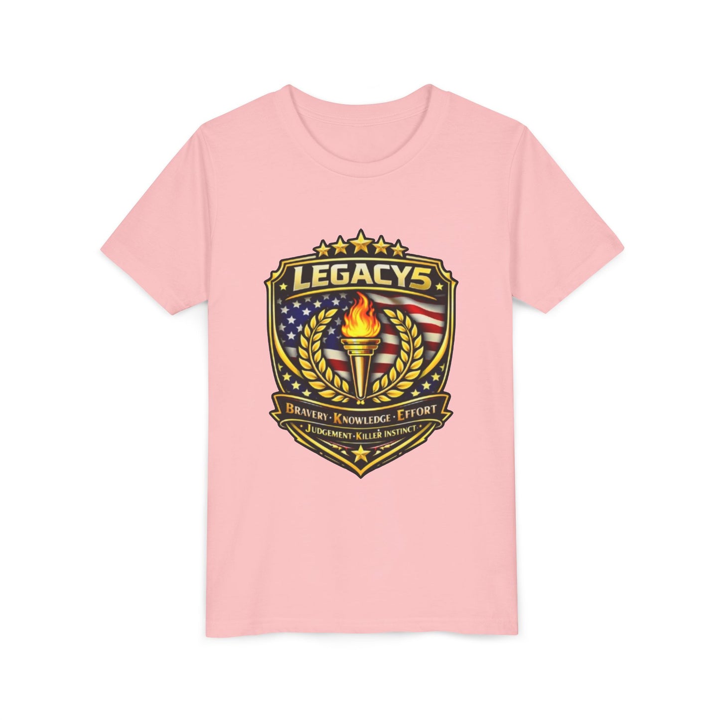 Youth Tee — "Legacys" Patriotic Torch Emblem