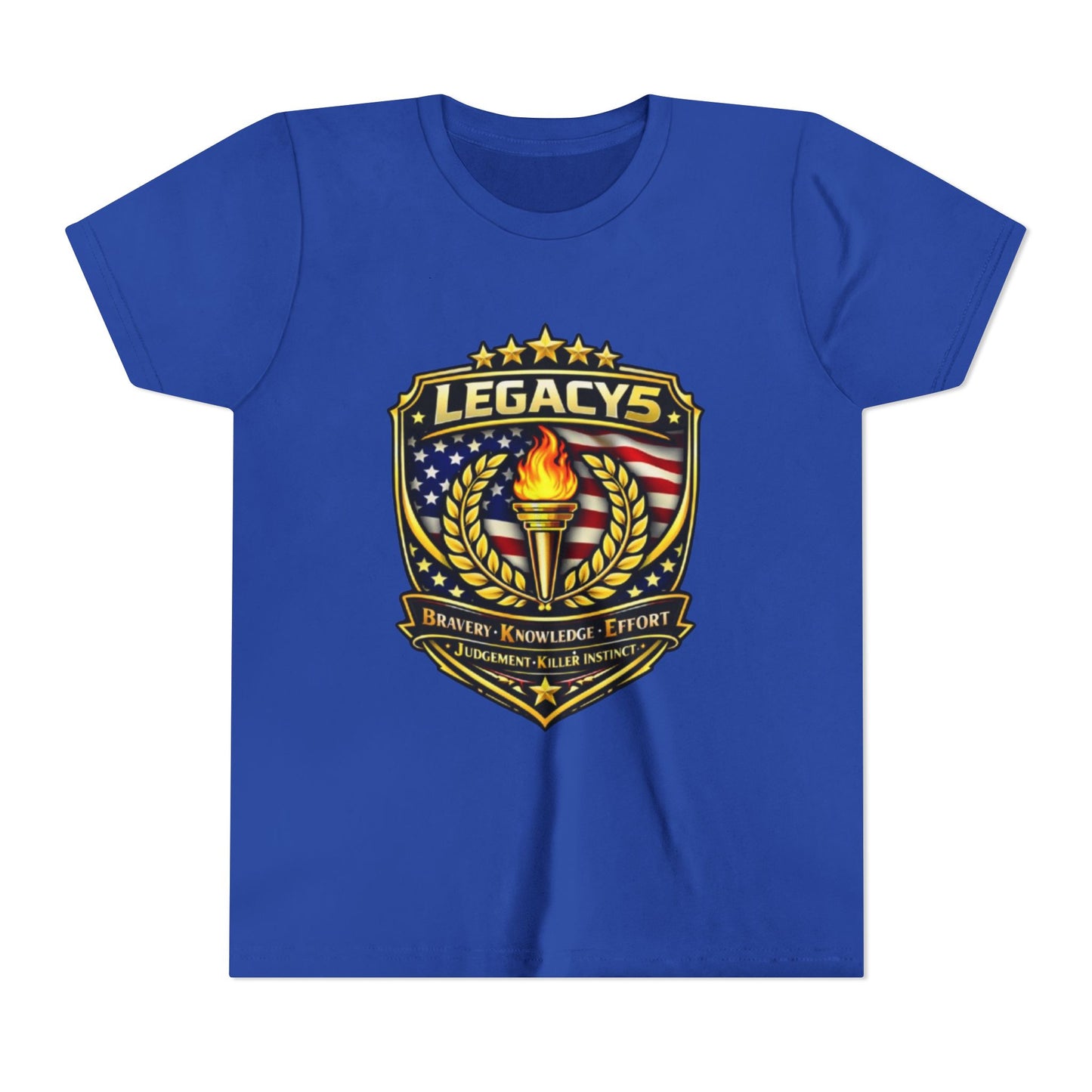 Youth Tee — "Legacys" Patriotic Torch Emblem