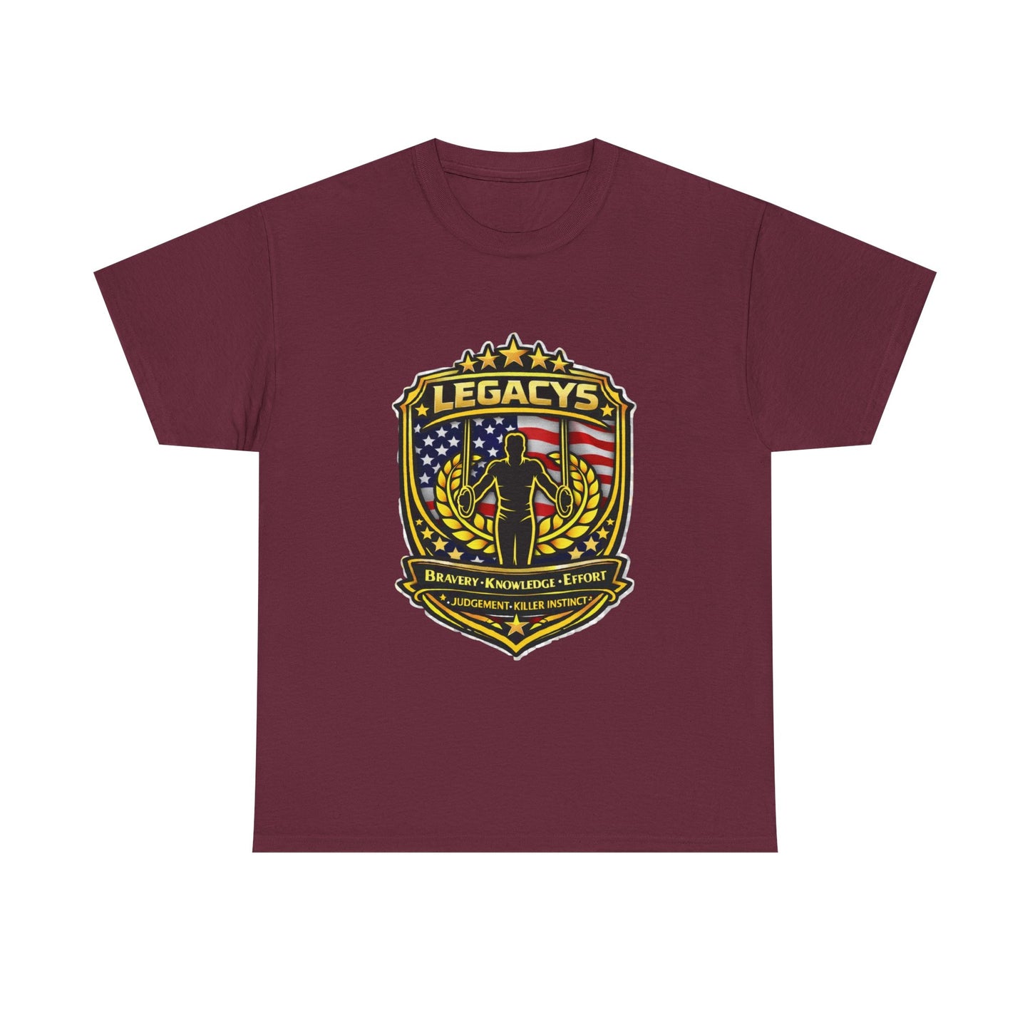 Gymnastics - Male Silhouette Legacy Shield T-Shirt