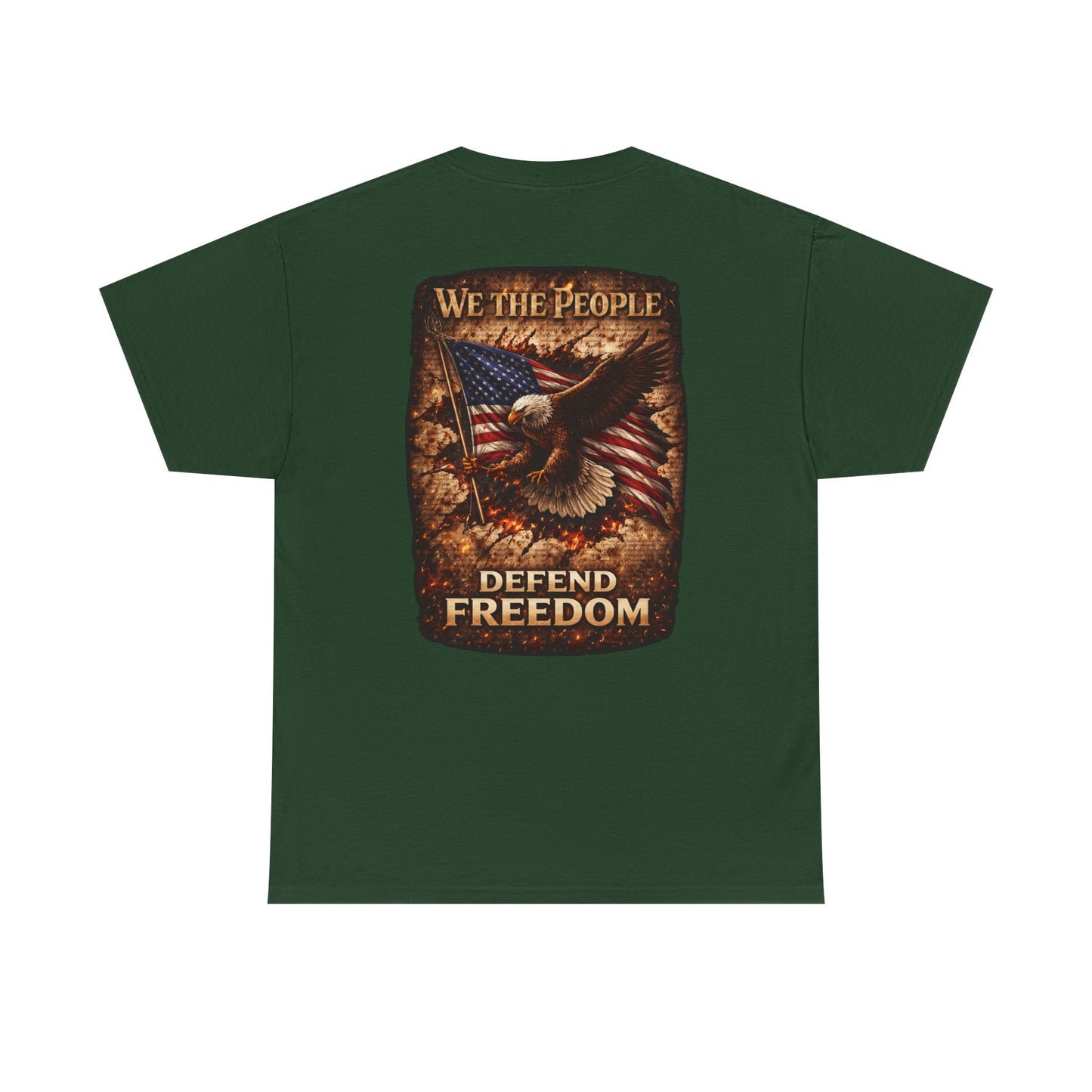 Defend Freedom 'We The People' Eagle American Flag Graphic Tâ€‘Shirt
