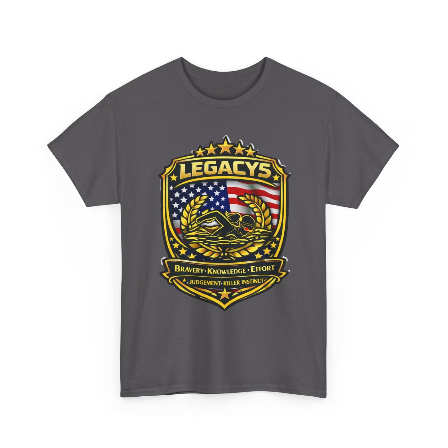 Swimming - Female Silhouette Legacy Shield T-Shirt