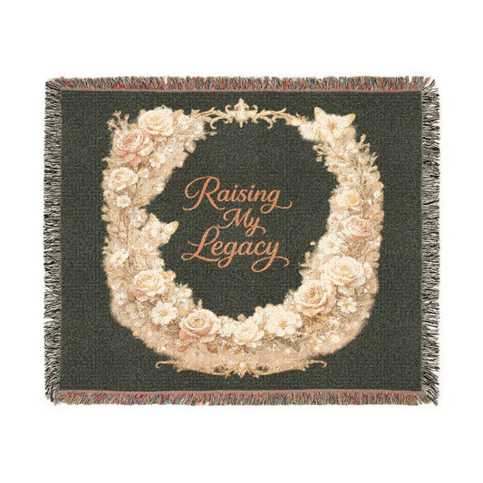 Raising My Legacy- Woven Blanket â€“ Heartfelt Floral Tribute Throw for Motherâ€™s Day & Gifts